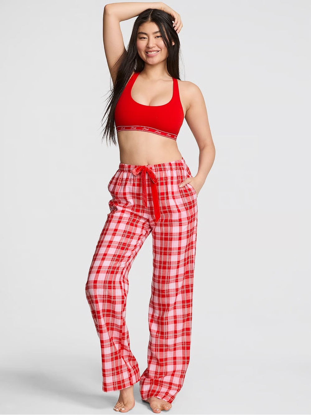PINK Victoria's Secret Red Plaid Pajama Pants